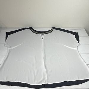 Lane Bryant Sheer Black and White Shirt Size 18/20